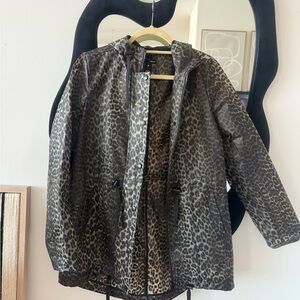 Bloomingdale’s Aqua Leopard Rain Jacket